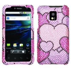 Premium T-Mobile G2x Cloudy Hearts Tail Rhinestone Protector Case