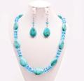 Bleek2sheek Aquamarine Crystal and Turquoise Jewelry Set
