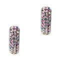 Sterling Silver Multicolor Crystal Hoop Earrings