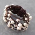 Cotton Contempo Criss Cross Wrap White Pearl Cuff (5-11 mm) (Thailand)