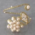 Goldtone Brass Pearl Swirl Bracelet/ Arm Cuff (4-12 mm) (Thailand)