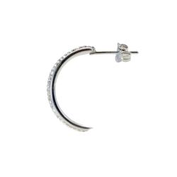 Sterling Silver Crystal Half-Hoop Earrings
