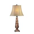 Bronze and Gold Patterned Glass Table Lamp