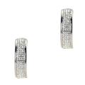 Sterling Silver Crystal Half-Hoop Earrings