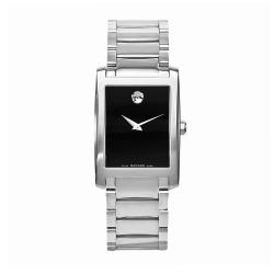Movado Men's Certe Stainless Steel Bracelet Black Dial Watch