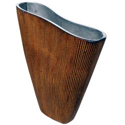 Metal Leaf Rust Vase 