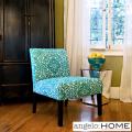 angelo:HOME Bradstreet Modern Damask Turquoise Blue Upholstered Armless Chair