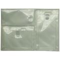 Plastic Clear 3-pocket Booklet Envelope with Velcro Closure (Pack of 12)