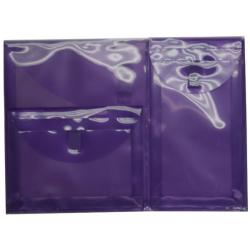 Plastic Purple 3-pocket Booklet Envelope with Velcro Closure (Pack of 12)