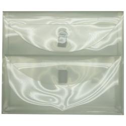 Plastic Clear 2-pocket Open-end Envelope with Velcro Closure (Pack of 12)