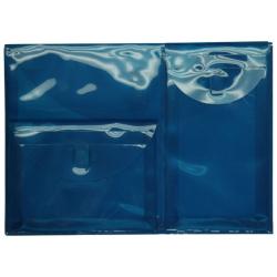 Plastic Teal 3-pocket Open-end Envelope with Velcro Closure (Pack of 12)