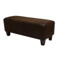 Ethan Saddle Brown Faux Leather Bench