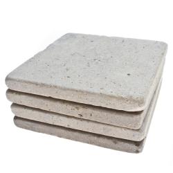 Thirstystone Natural Travertine Drink Coasters (Set of 4)