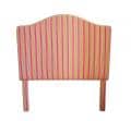 Pink and Yellow Pinstripe Fabric Twin Headboard