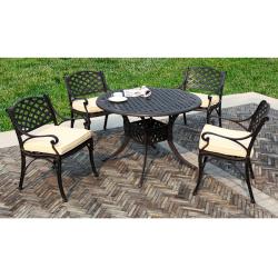 Antique Black Cast Aluminum 5-piece Outdoor Dining Set