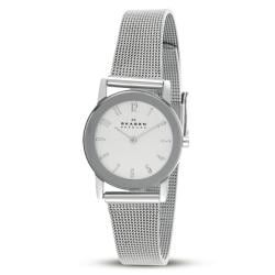 Skagen Women's Stainless Steel Mesh Band Mirrored Bezel Watch