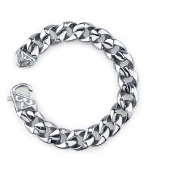 Stainless Steel Men's 8.5-inch Curb Chain Bracelet