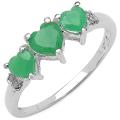 10k White Gold Emerald and Diamond Accent Ring (H-I, I2-I3)