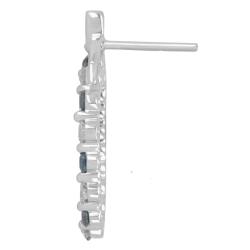 14k White Gold 1ct TDW Blue and White Diamond Earrings (H-I, I2)