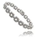Finesque Sterling Silver 1ct TDW Diamond Brick Design Bracelet (I-J, I2-I3)