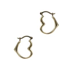 10k Yellow Gold Heart-shaped Hoop Earrings