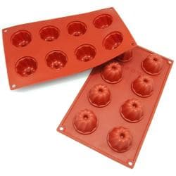 Freshware 8-cavity Mini Bundt and Coffee Cake Silicone Mold/ Baking Pans (Pack of 2)