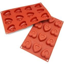 Freshware 12-cavity Heart Silicone Mold/ Baking Pans (Pack of 2)