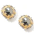 Michael Valitutti Two-tone Hematite and Blue Sapphire Earrings