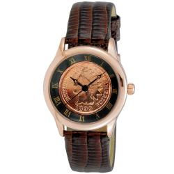 August Steiner Women's Indian Head Penny Collectors Rose Coin Watch 