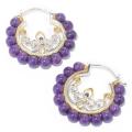 Michael Valitutti Two-tone Purple Jade and Blue Sapphire Earrings