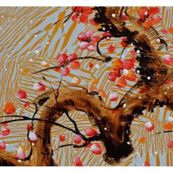 'Winter Plum' Oil Paint 3-piece Canvas Art Set