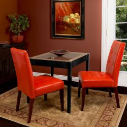 Christopher Knight Home Tufted Burnt Orange Leather Dining Chair (Set of 2)