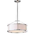 3-light Off-white Shade Chrome Chandelier