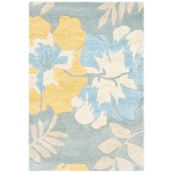 Handmade Soho Blue/ Multi New Zealand Wool Rug (2' x 3')
