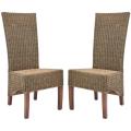 St. Criox Honey Wicker High Back Side Chairs (Set of 2)