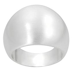 Silvertone Brushed Finish Dome Ring