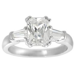 Tressa Collection Silvertone Emerald CZ Bridal Engagement Ring