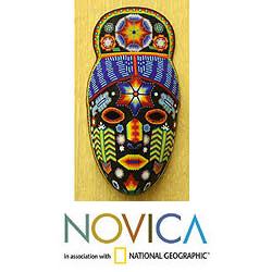 Glass-beaded 'Teruka-warra' Paper Mache Mask (Mexico)