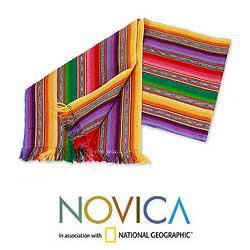 Cotton 'Violet Fantasy' Table Runner (Guatemala)