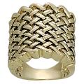 Goldtone Weave Pattern Ring