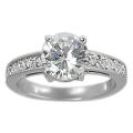 Tressa Silvertone Pave-set and Round-cut CZ Ring