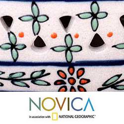 Handcrafted Ceramic 'Morning Bouquet' Soap Dish (Mexico)