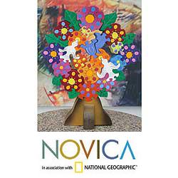 Handcrafted Wood 'Tree of Life' Display Jigsaw Puzzle (Mexico)