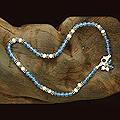 Silver 'View of the Sky' Pearl and Chalcedony Anklet (3 mm) (India)