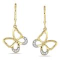 10k Yellow Gold 1/10ct TDW Diamond Butterfly Earrings (G-H, I2-I3)