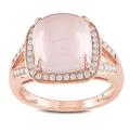 14k Pink Gold Chalcedony and 1/4ct TDW Diamond Ring (G-H, SI1-SI2)