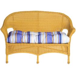 Bria Wicker Chair and Love Seat Polyester Cushions Set