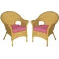Mia All-weather Outdoor Polyester Mauve Wicker Chair Cushions Set
