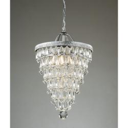 Cone Shape 4-light Matte Silver Crystal Chandelier