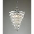 Cone Shape 4-light Matte Silver Crystal Chandelier